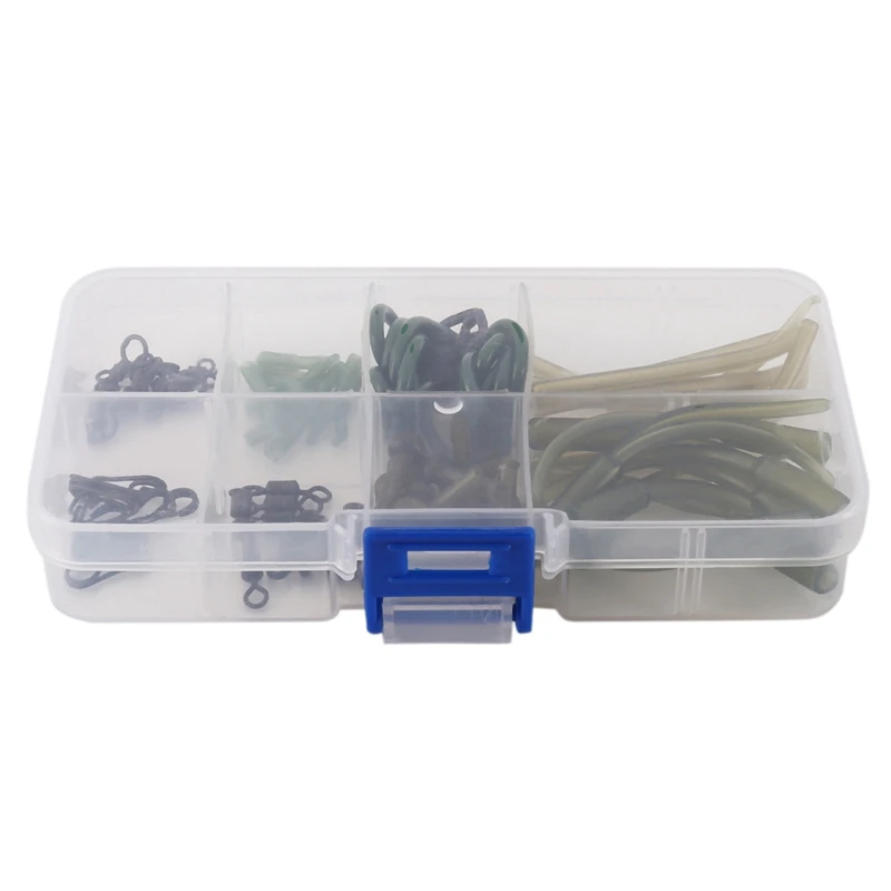 New 80Pcs Carp Fishing Tackle Kit Carp Fishing Terminal Tackle Fishing Accessories Set Carp Fishing Swivel With Box