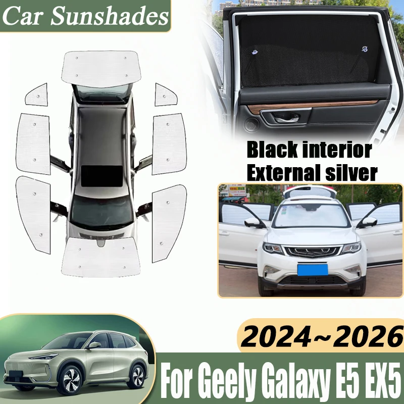 

Privacy Blocks For Geely EX5 Galaxy E5 Proton eMas 7 2024~2026 Car Full Coverages Sunshade Window Visor Sun Shades Accessories