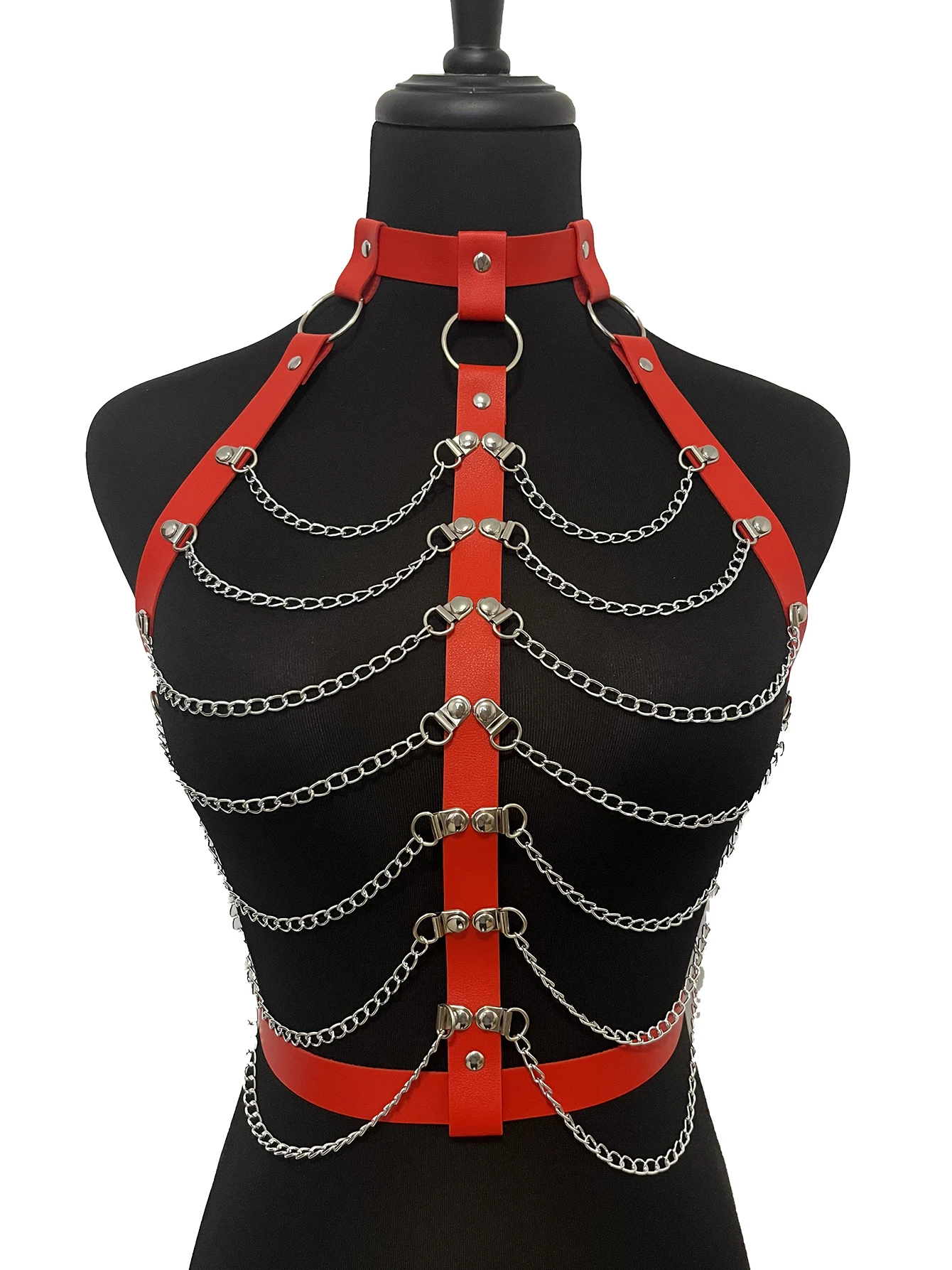 

Модная женская кожаная портупея на цепочке, сексуальное женское белье, подтяжки с цепочкой, Женская портупея, Готическая эротическая Фетиш-одежда