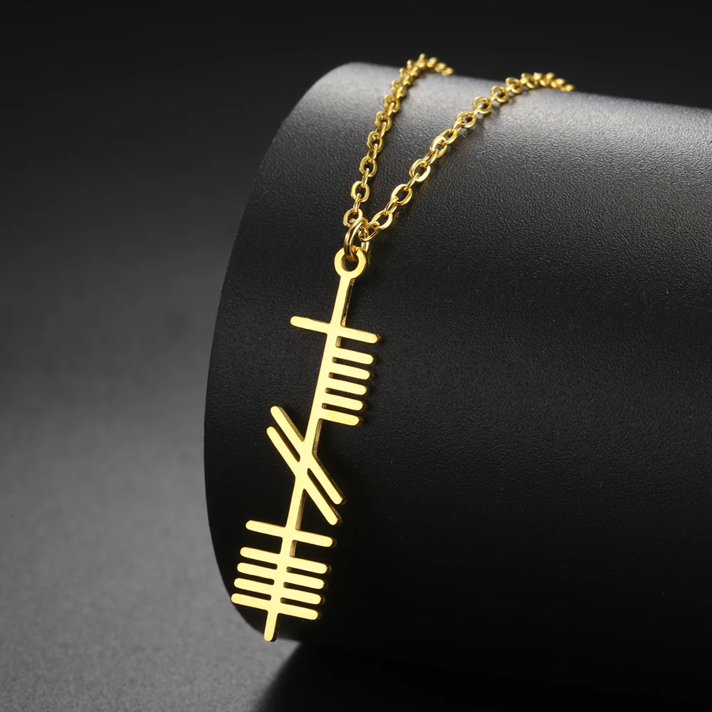 Dawapara Ogham Halskette Stärke Weisheit Liebe alten irischen Baum Alphabet nordischen Amulett Edelstahl Schmuck – Detail 21