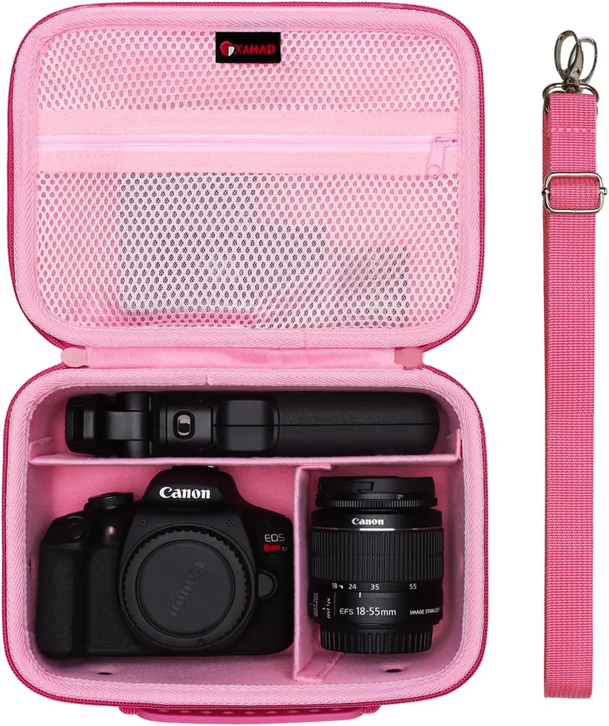 حافظة كاميرا لكاميرات Canon EOS Rebel T7/R50/R6 Mark II/R100/R5 Mark II/RP/R7/SL3/R5/T100 DSLR مع عدسة وحامل ثلاثي القوائم وحزام كتف و4 D #1