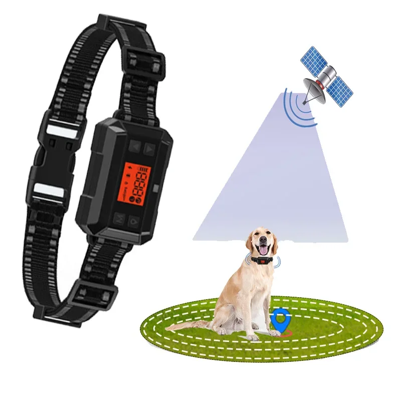 Electronic Pet Dog Fence System Training Collar, Safe Dog Containment System GPS Boundary, Radius Up To 999 Yards, Waterproof