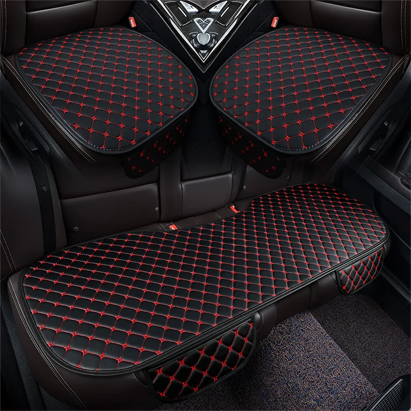 Universal Car Seat Cover PU Leather Waterproo Seat Cushion Auto Chair Protective Cover Auto Protector Pad with Storage Pocket