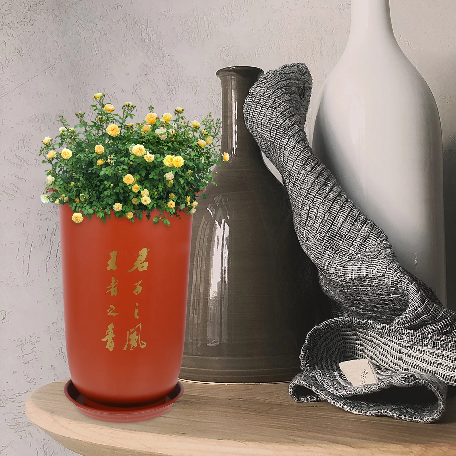 

2 шт. полимерные горшки для растений, цветочные горшки для орхидей, простой дизайн, широкое применение для садов, балконов, кашпо из смолы с блюдцем