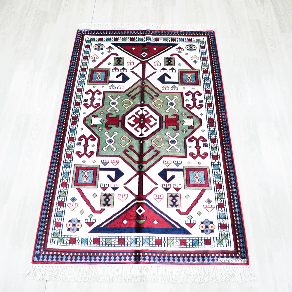 91x152cm Handknotted Silk Tribal Carpet Living Room Luxury Indoor Home Rug (BL148)