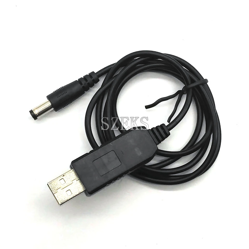 스텝 업 모듈 USB 컨버터 어댑터 케이블, USB 전원 부스트 라인, DC 5V-DC 9V, 12V, 2.1x5.5mm 플러그