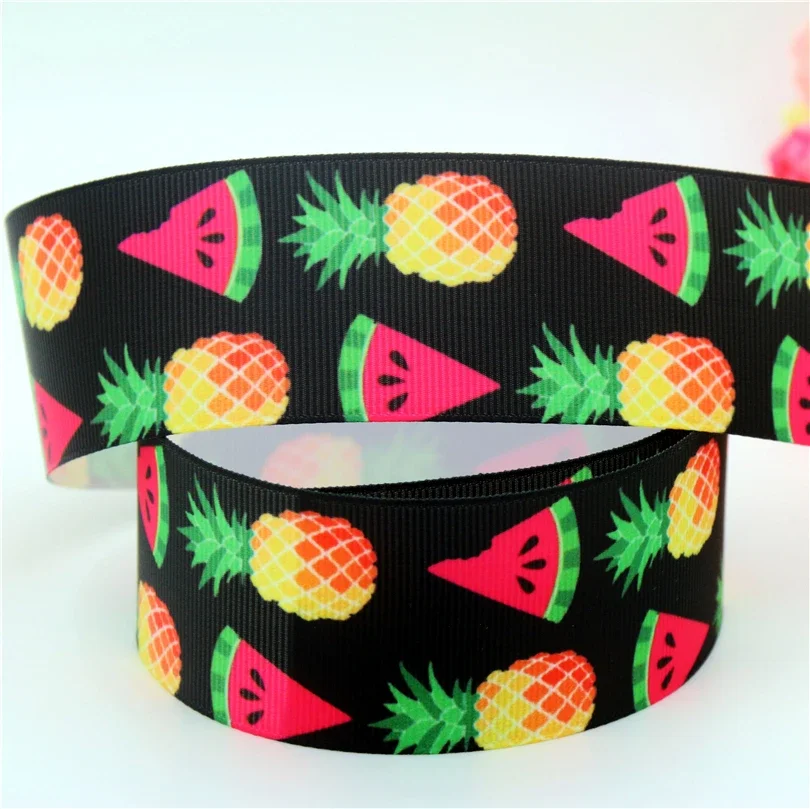 1.5''  pineapple unicorn watermelon flower printed grosgrain ribbon hairbow headwear party decoration DIY 38mm D579