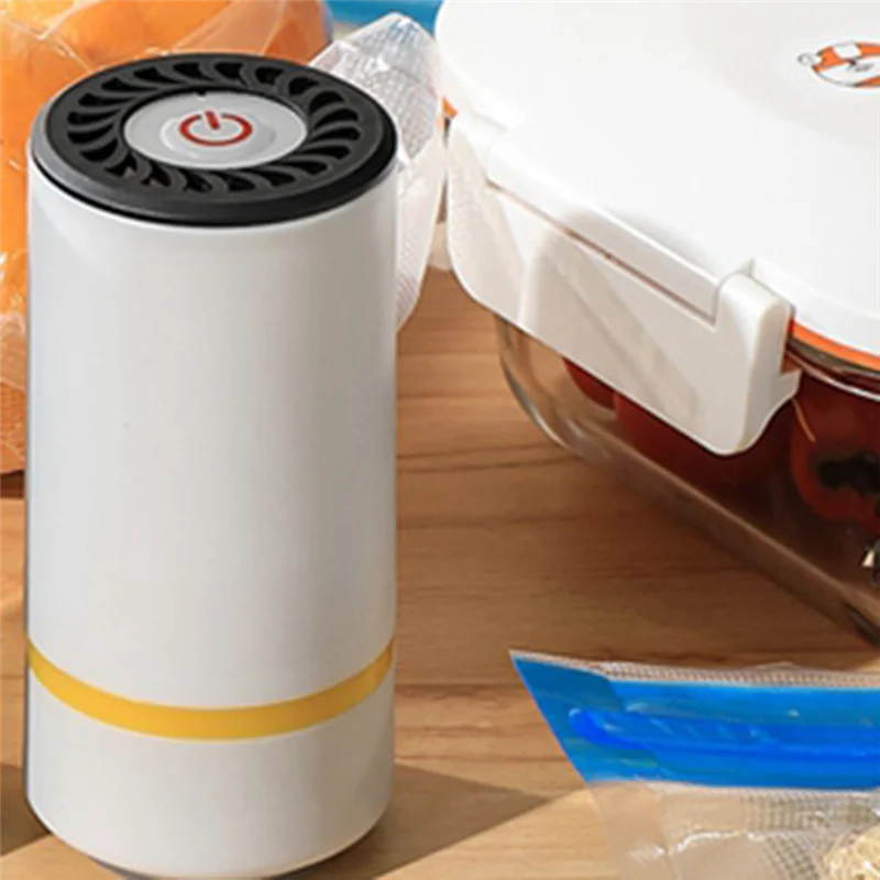 WHYY-Mini Vacuum Sealer Portable USB Rechargeable Vacuum Sealer Includes 10 Reusable Bags Ideal For Kitchen, BBQ & Travel