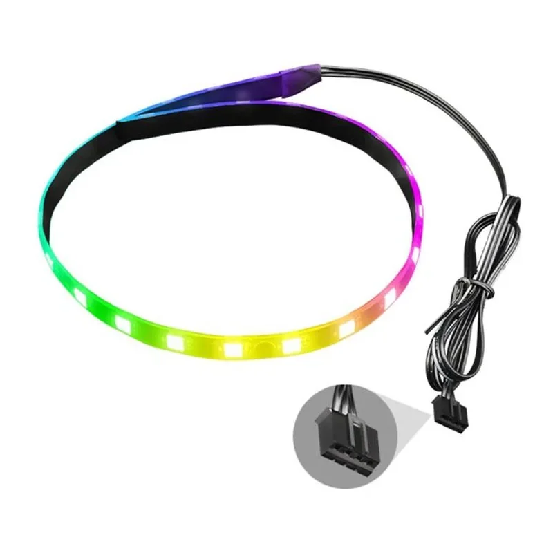 Taśmy LED RGB do dekoracji obudowy komputera 40cm Magnetyczny elastyczny pasek świetlny 5V ARGB AURA SYNC MOD Desktop PC Gamer