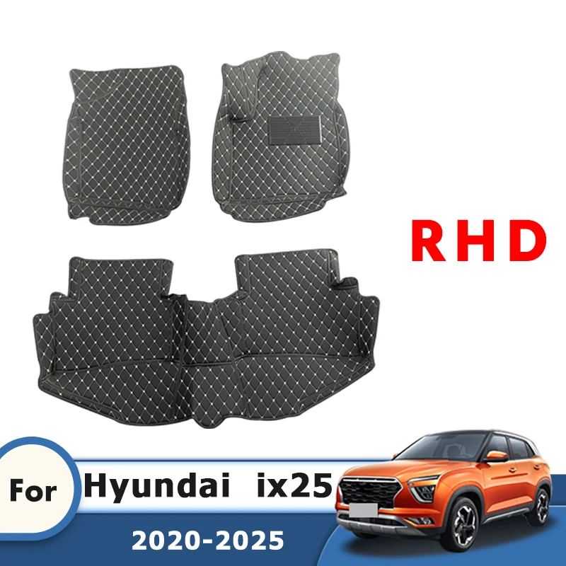 

RHD Carpet For Hyundai Ix25 ix 25 Creta 2025 2024 2023 2022 2021 2020 Car Floor Mats Interior Accessories Waterproof Automobiles