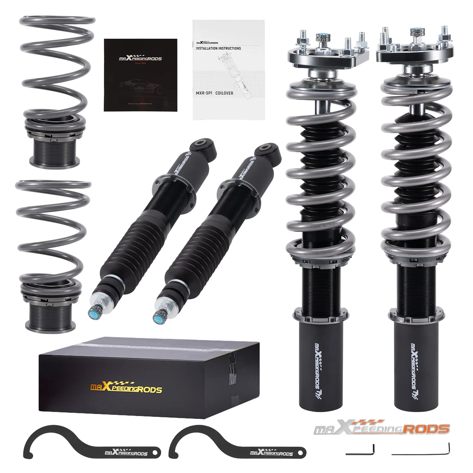 

Комплект Maxpeedingrods Racing Coilover для Ford Mustang 99-04, регулируемый демпфер, подвесные пружины