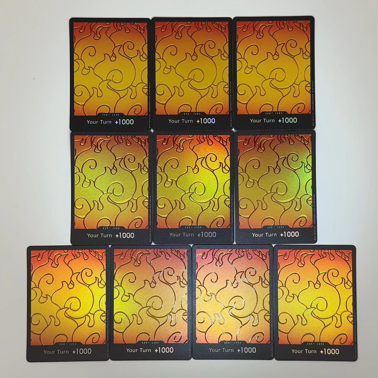Tarjeta de una pieza TCG OPCG en inglés DON Ace Devil Fruit Flame-flame Fruit Don Card, tarjeta Proxy Don casera, tarjeta de lámina texturizada