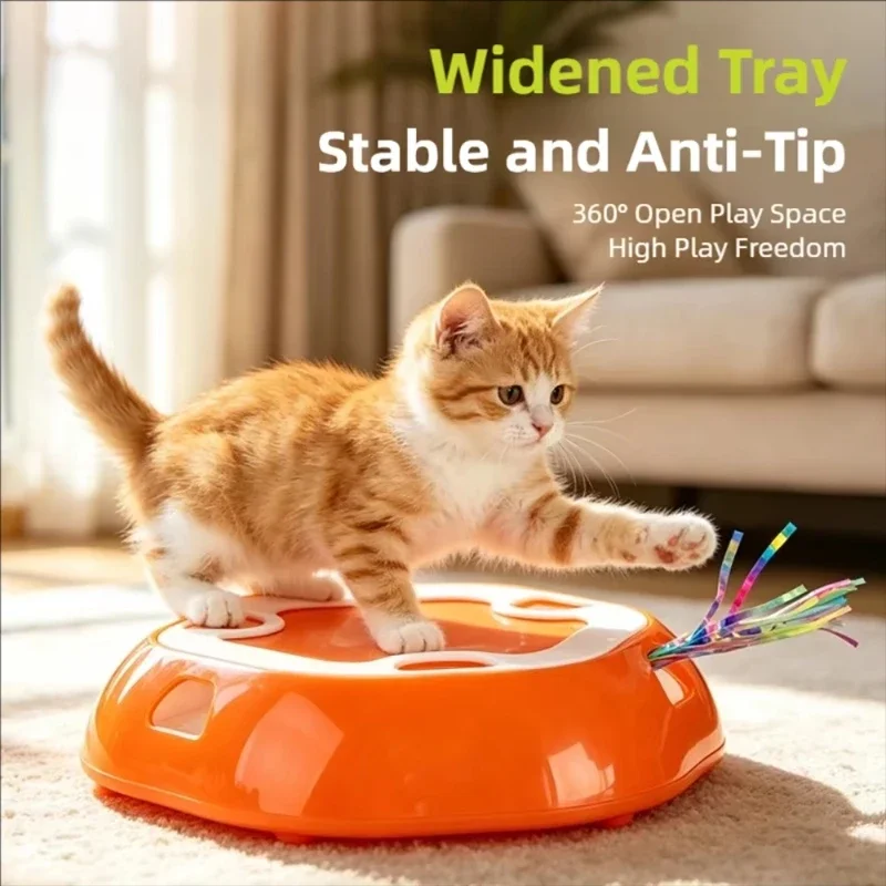Electric Pet Retractable Plate Cat Exercise Energy Whack-a-Mole Multi-Hole Retractable Cat Teasing Boredom Relief Toy