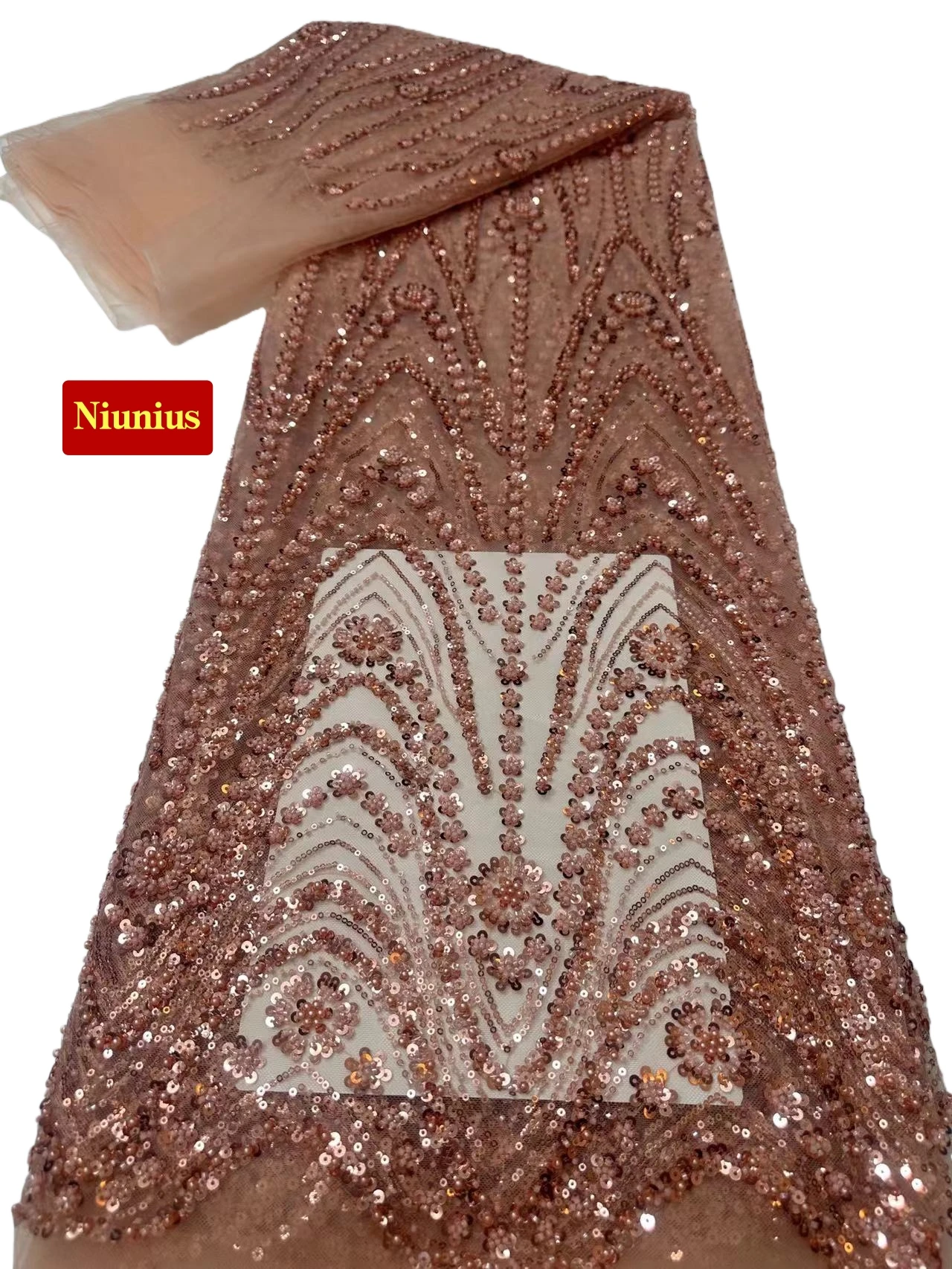 

2026 Elegant Soft Tulle Sequined Lace With Stones - Premium Elegant Fabric for Wedding & Evening Dresses NN5988_R