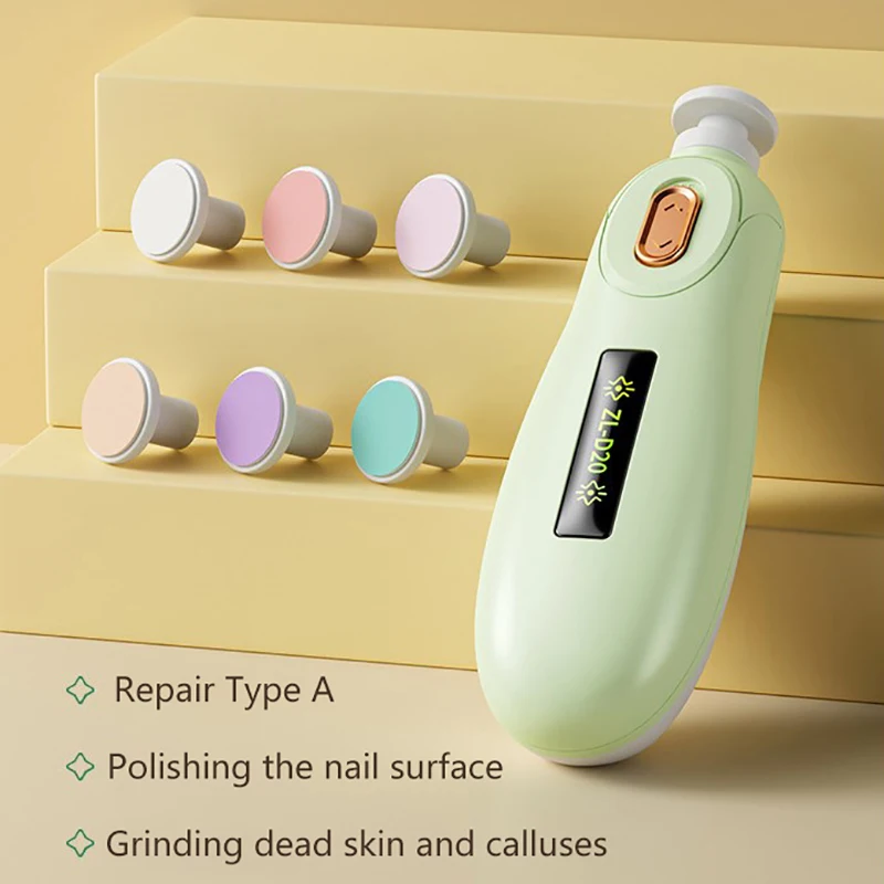 Electric Baby Nail Trimmer with Replacement Head Children Manicurizer Low-noise Electric Nails Grinding Machine Baby Hygiene Kit