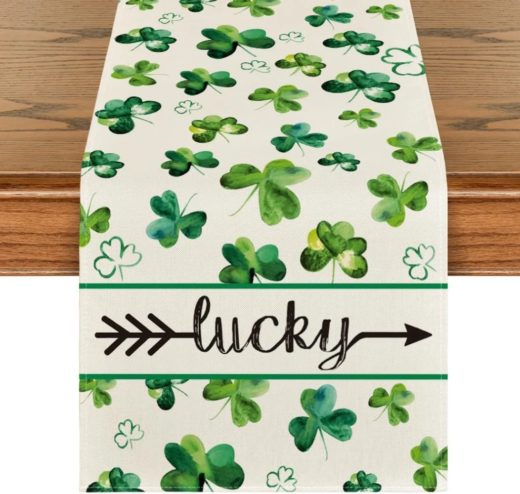 Seasonal St. Patrick's Day Holiday Kitchen Dining Table Runner for Home Party Decor 13 X 72 Inch