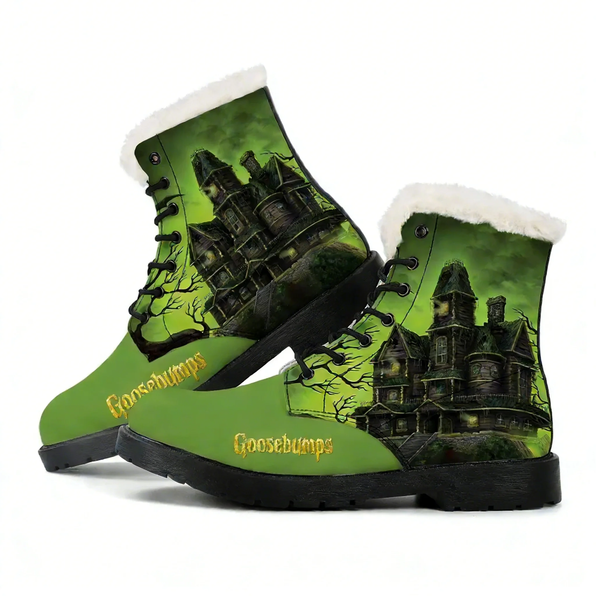 

Goosebumps Plush Boot Mens Womens Teenager Casual Shoe Outdoor Warm Boot High Quality Personalized Pattern Custom Made Shoes