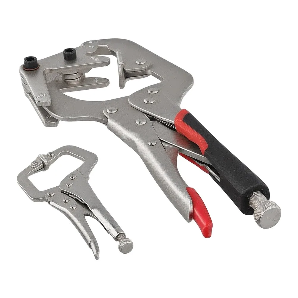 10 Inch Welding Pipe Plier Clamp Set With 5 Inch Mini C Clamp Locking Pliers Welding Pipe Plier Clamps For Metalworking Tasks