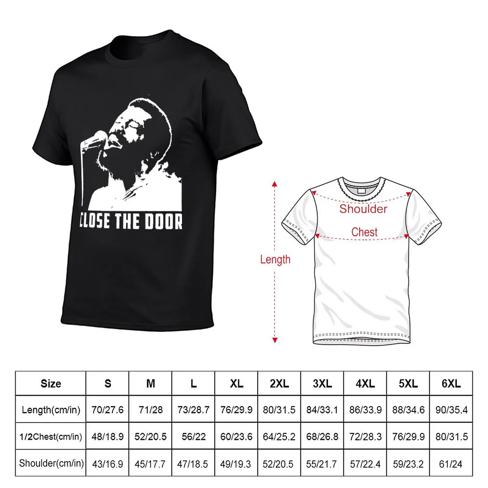 New Black and white close the door Teddy Pendergrass singer poster T-Shirt Oversized t-shirt boys white t shirts mens t shirts