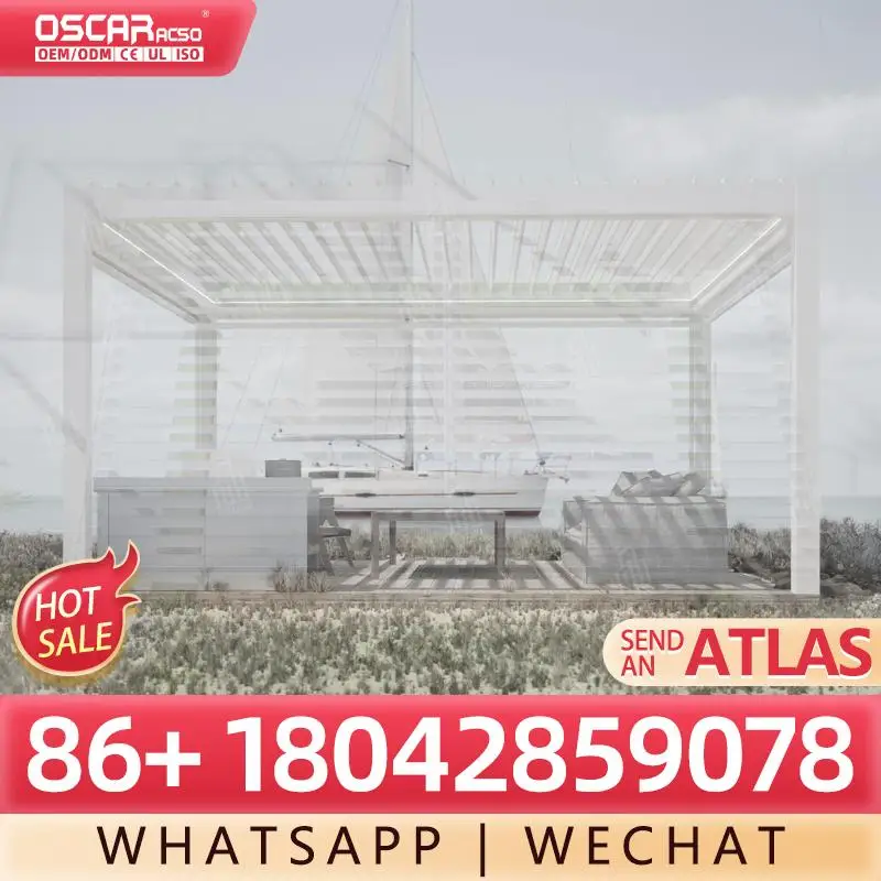 

Outdoor Bioclimatic Aluminium Louvered Pergola Remote Control Motorized for Garden Patio Backyard pergola