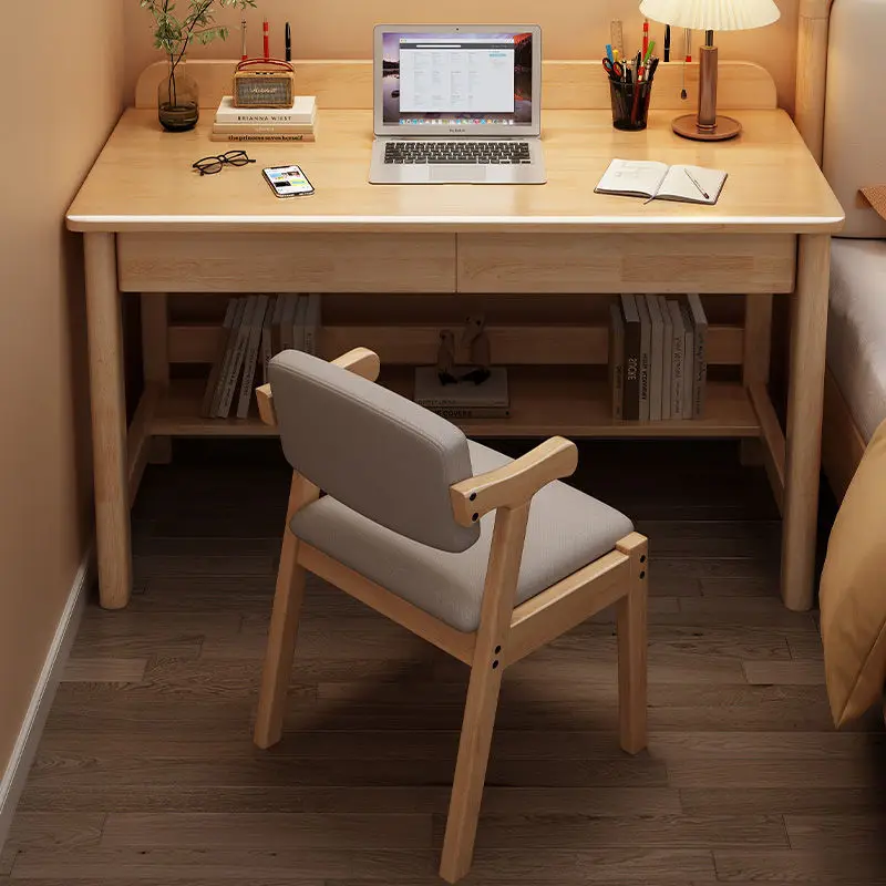 Escritorio de madera maciza de estilo chino, dormitorio en casa con cajones, oficina multifuncional gruesa, muebles de escritorio para estudiantes