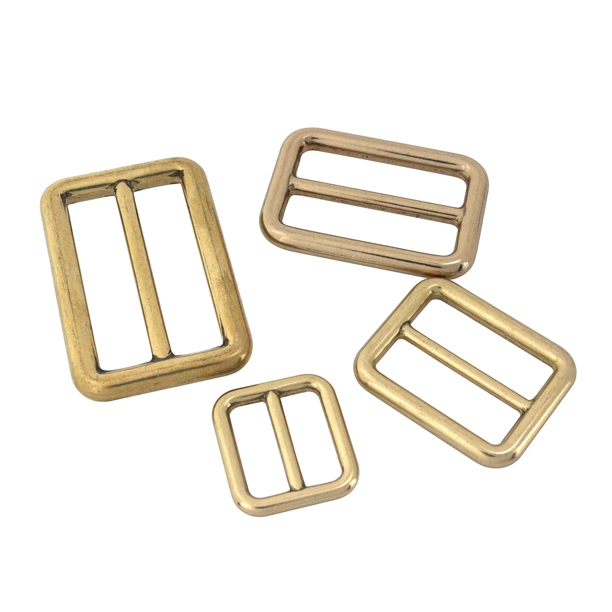 1 x Solid Brass Rectangular Adjuster Buckle Cast Tri Glide Slide Backpack Strip webbing  leather craft Bag Shoulder Strap Belt