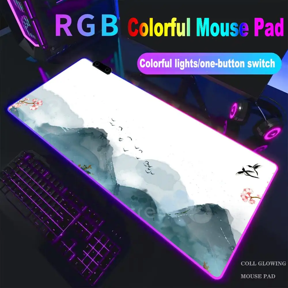 

Ancient scenery Mouse Pad High-end E-sports Mouse Pad Mouse Pad RGB Mouse Pad LED Pc Large Student Writing Pad Gamer Luminous