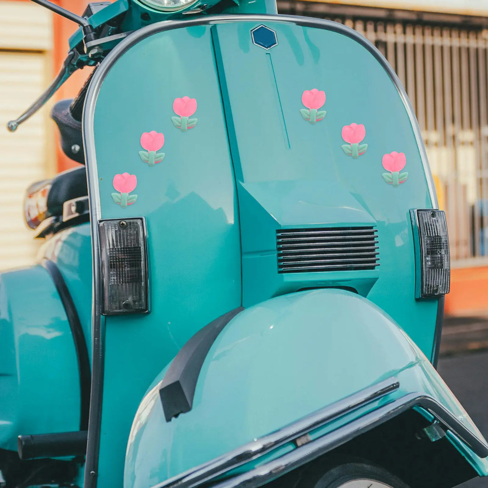 

6Pcs Fashionable Tulip Decals Flower Accessories for Women Motorcycle Helmets Electric Scooter Decorations Stylish