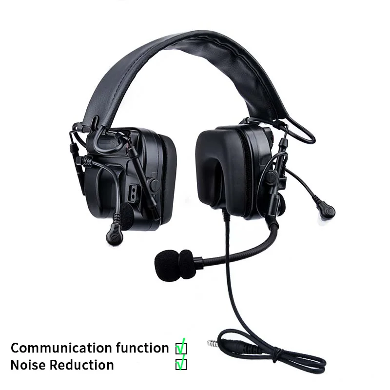 WADSN Tactical Com IV C4U Headset Hoofdtelefoon Gehoorbescherming Ken Schieten Koptelefoon Militaire ruisonderdrukking communicatie