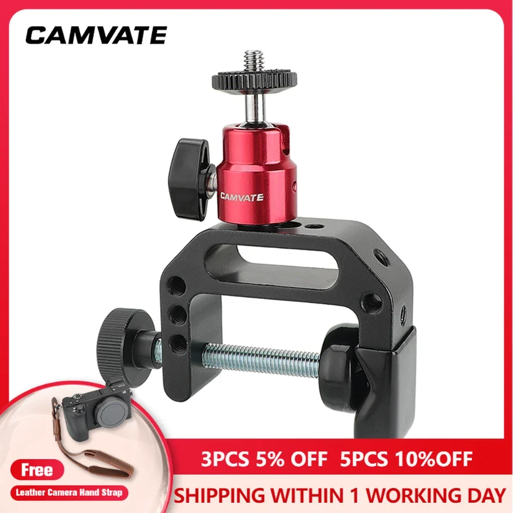 CAMVATE C-Clamp + 360° Swivel Ball Head Mount With 1/4