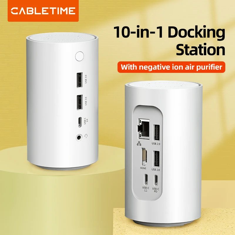 cabletime docking station tipo c para multi hdmi compativel usb 30 adaptador de energia macbook pro dell c8 01