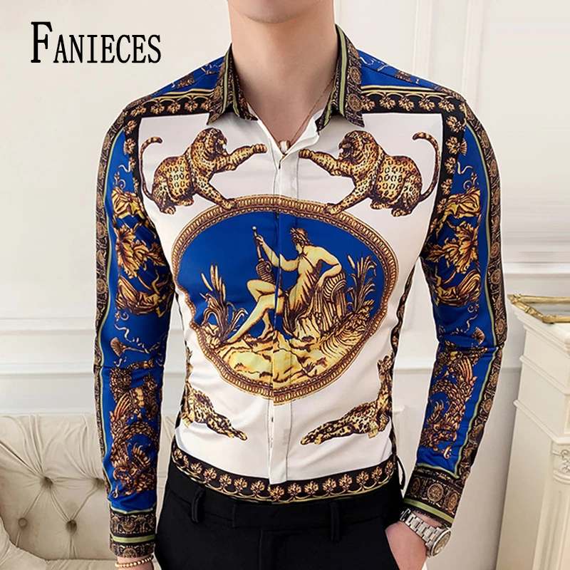 

M-6XL Men's Long Sleeved Button Up Shirt Autumn High Quality Lapel Shirt Retro Ethnic Style Trend Street Casual Men Clothing