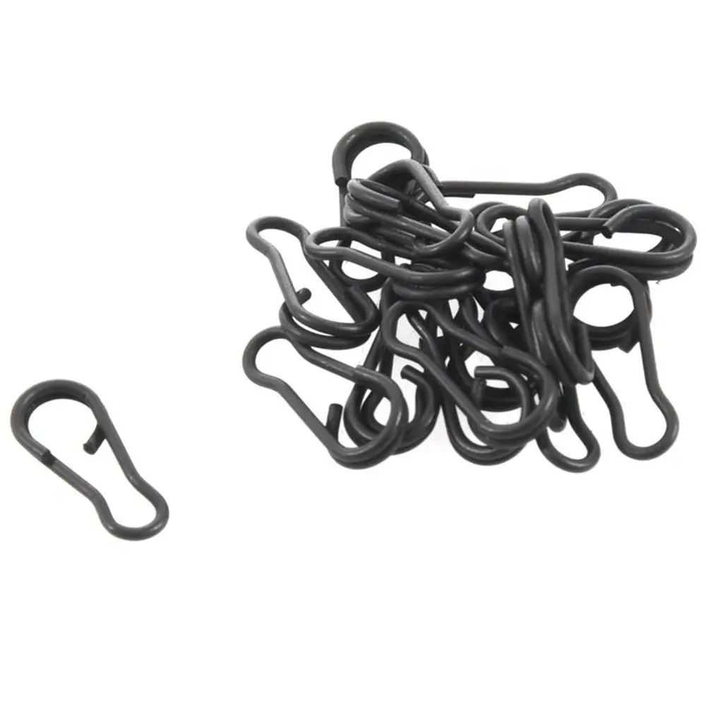 30 PCS Carp Fishing Multi Clips Quick Change Connector Durable Matte Black Rolling Swivels