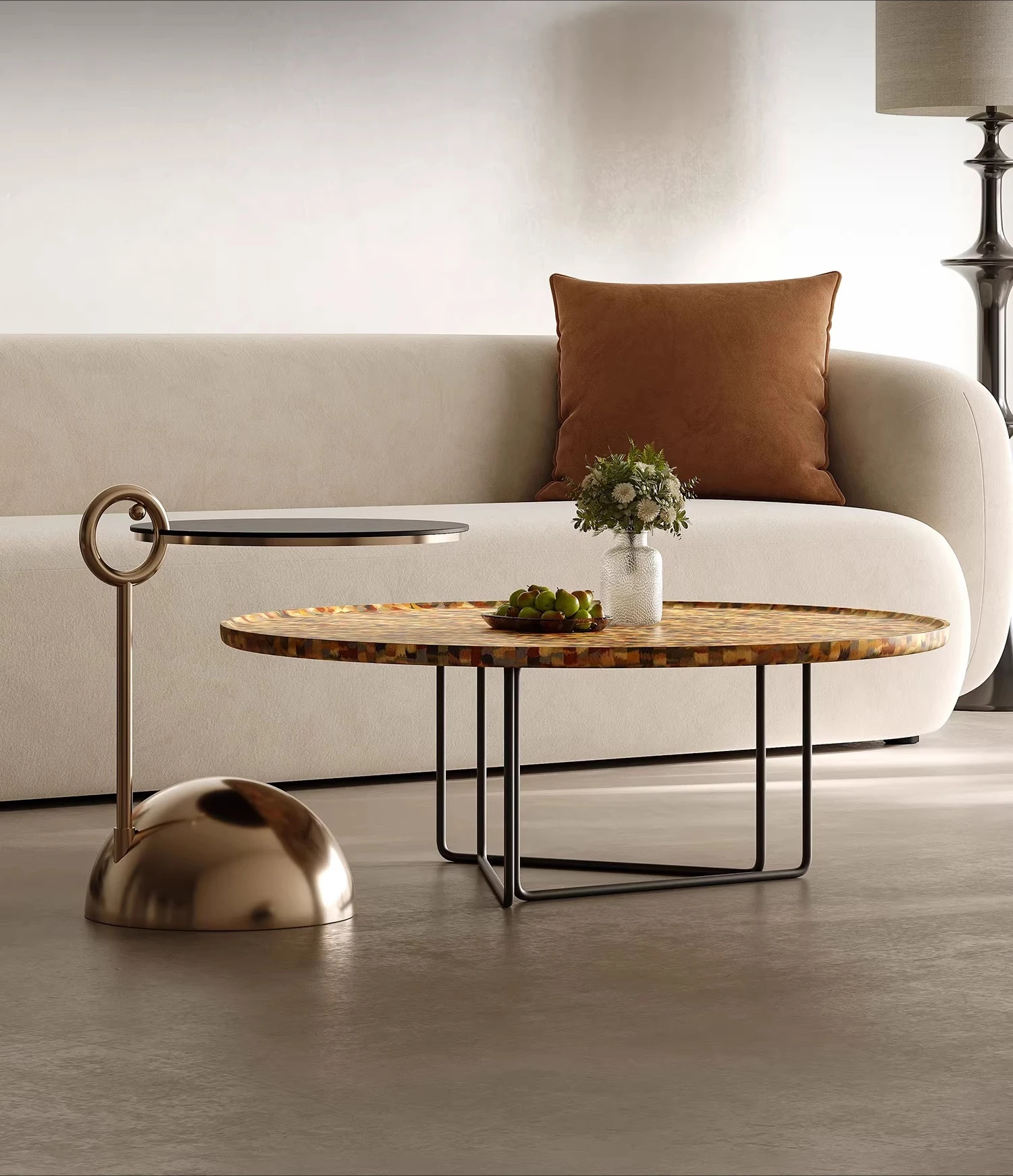 

Минималистичный журнальный столик, комбинация круглых каменных плит для гостиной, дома, небольшой квартиры, дизайнер, новый свет, роскошь, высокий смысл