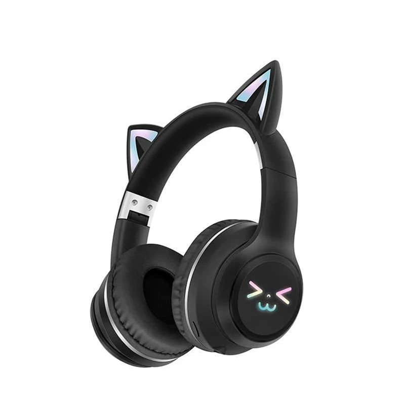 Rgb gatos bonitos meninas presente do miúdo fone de ouvido luzes controle fone música jogos fones com microfone e