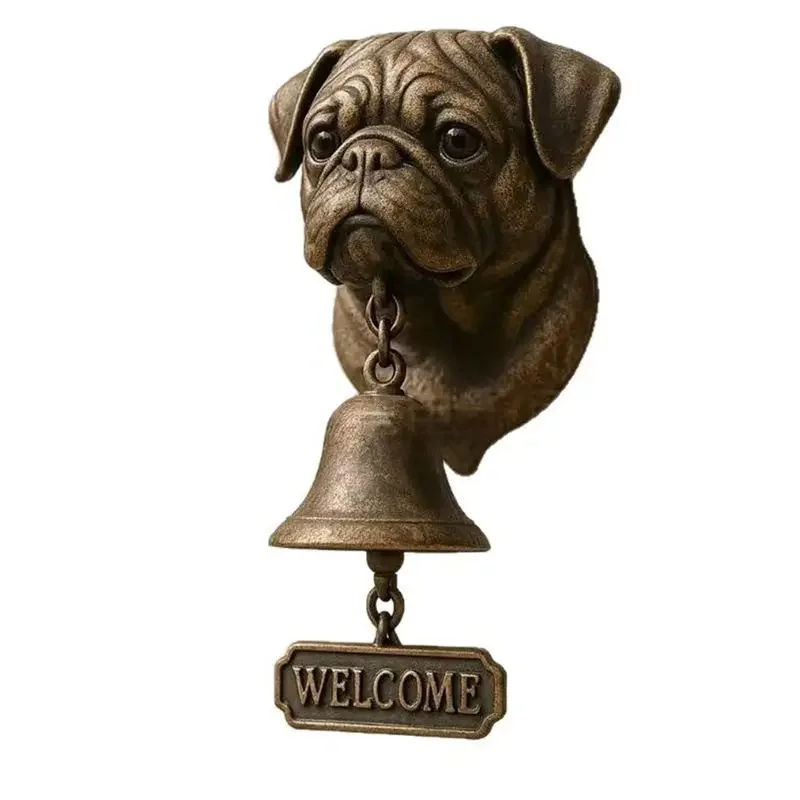 Welcome Doorbell Wall Mount, Halloween Witch Dog Bell Vintage, Metal For Home Entrance Decor