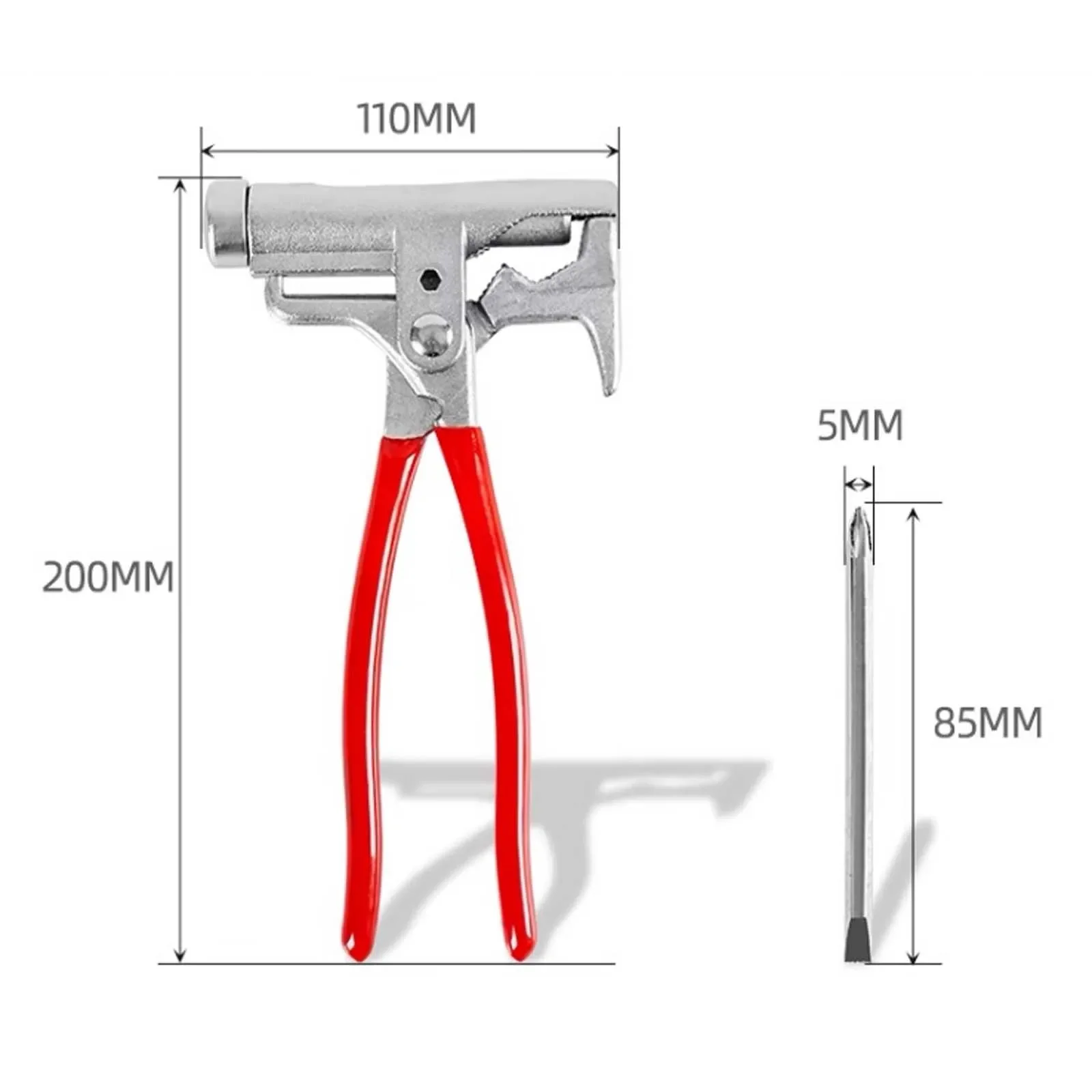 Multifunctional Universal Hammer Integrated Nail Tool Pipe Pliers Wrench Screwdriver