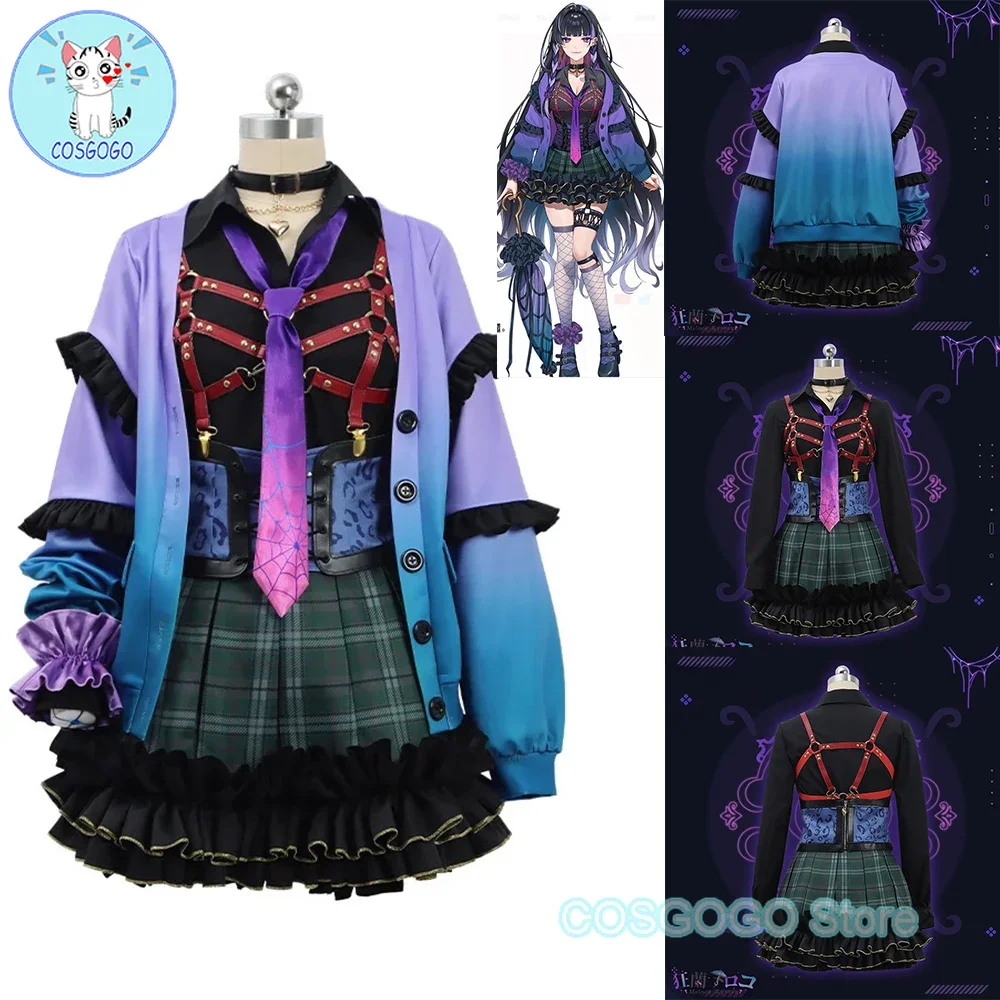 [Customized] Vtuber XSOLEIL Meloco Kyoran Cosplay Costume Halloween Game Suit Women Outfit Dress Anime Role Play Clothing