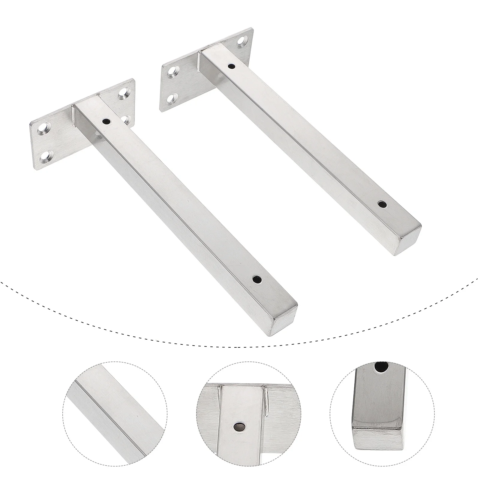 

1Set Stainless Steel Shelf Brackets Heavy Duty Floating Wall Mount Supports Collectibles Photo Frames Books Shelf Bracket