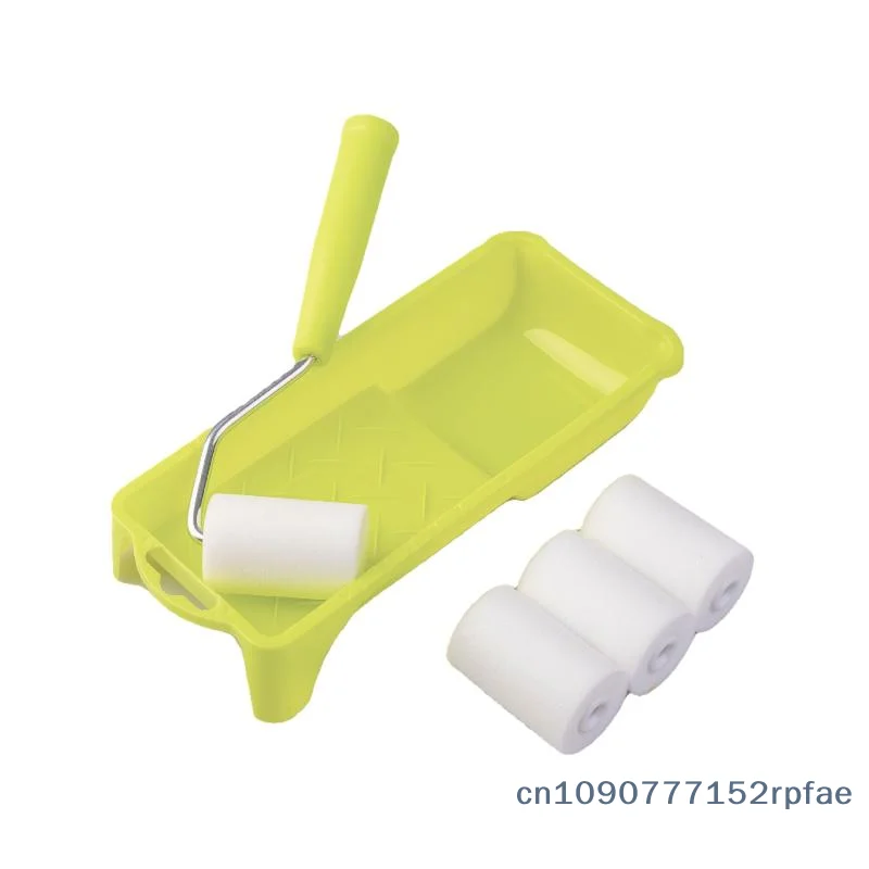 

{NN72} 6 Pcs High-Density Foam Paint Roller Paint Tray Liner 2 Inch Small Paint Roller Kit For Wall Painting Tools