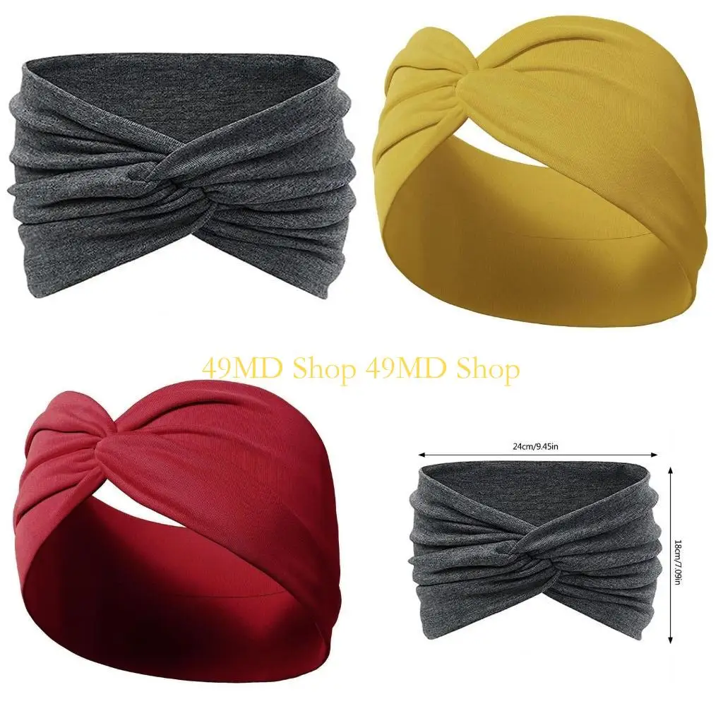 

49MD Women's Soft Wide Headbands Running Sweatbands Elastic Hair Bands Hair Accesories For Sport Running And Fitness