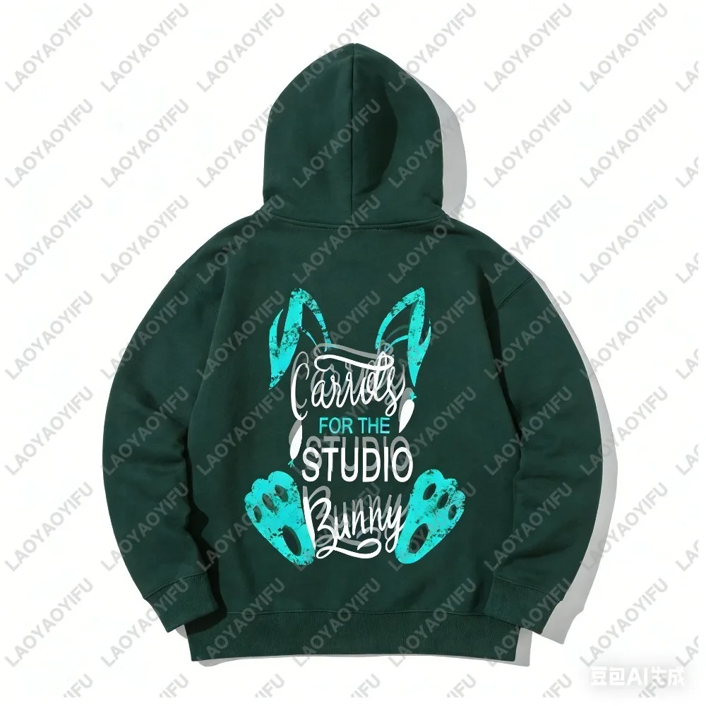 2026 New Design Edgy Aesthetic Easter Bunny Pattern Autumn/Winter Hooded Sweatshirt for Men And Women Outdoor Sports Fashion Top - view 4