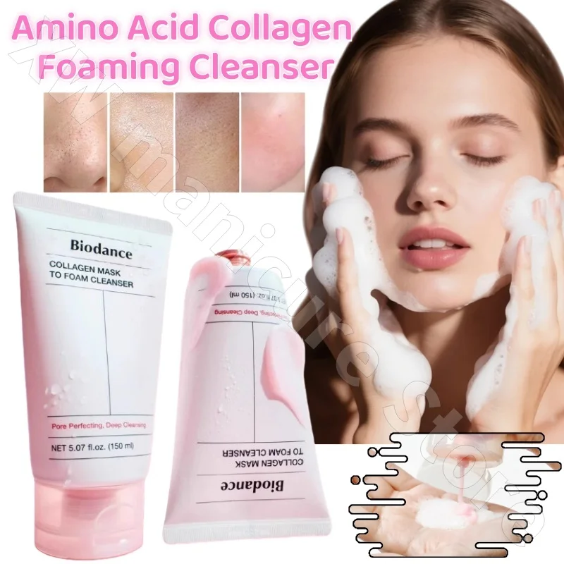 

Korean Biodancemask Collagen Foam Cleanser Firm Elastic Deep Cleansing Removes Blackheads Shrinks Pores Cleansing Milk 150ml