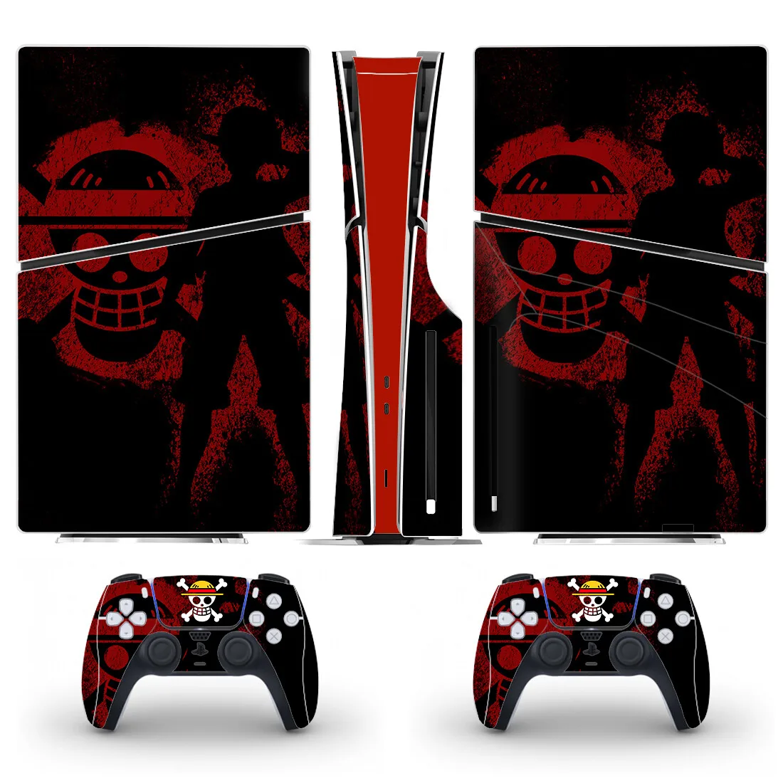 Anime Luffy PS5 Slim Disc Skin Sticker Decal Cover for Console and Controllers PS5 Slim Disk Skin Vinyl