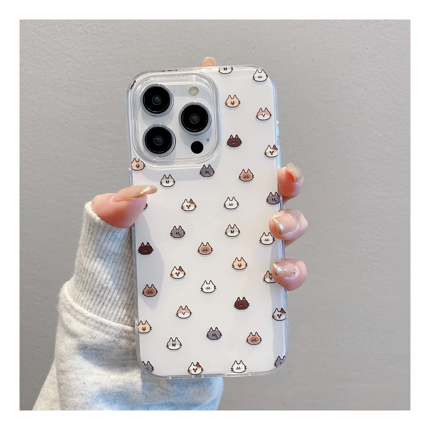 

Korean Cute Cat Personalized Creative Phone Case for iPhone 17 16 15 14 13 12 11 Pro Max Mini 16 Plus Anti Drop Silicone Cover