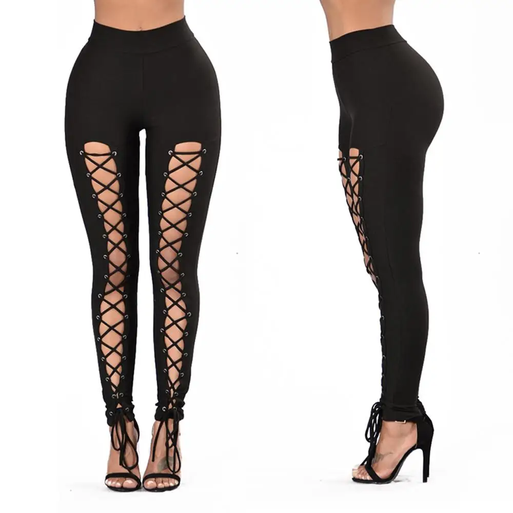 Black Double Row Chicken Eye Strap Underpants Women's Bottoming Trousers Pure Color Design Comfortable Material for All Seasons