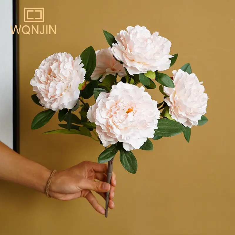 

1Bunch 45cm Artificial Peony Flowers Silk Fake Flowers Wedding Party Home Decoration Flower Bouquet Wreath DIY Scrapbooking