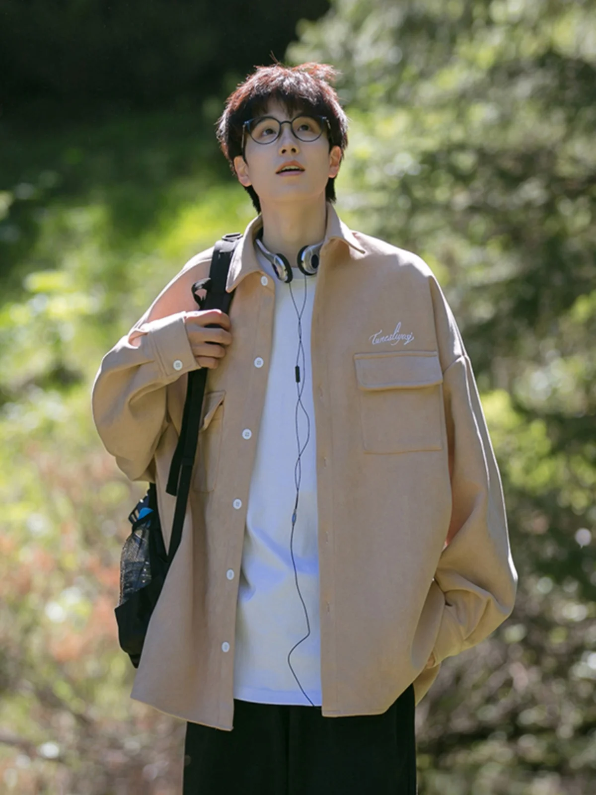 

Мужская куртка в японском ретро-стиле цвета хаки с длинными рукавами, замшевая, повседневная, рабочая, модная, свободного кроя, бренд Haome