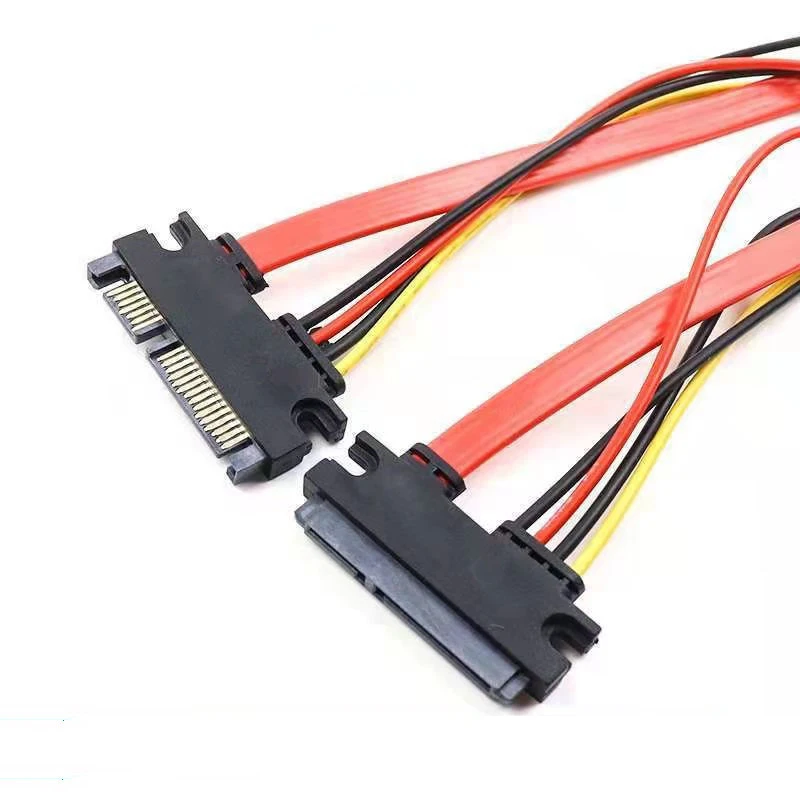 1Piece SATA 22 Pin Male To Female Sata Extension SATA 3 III 22 Pin Male to Female 7+15 Pin SATA Data Power Combo Extension Cable