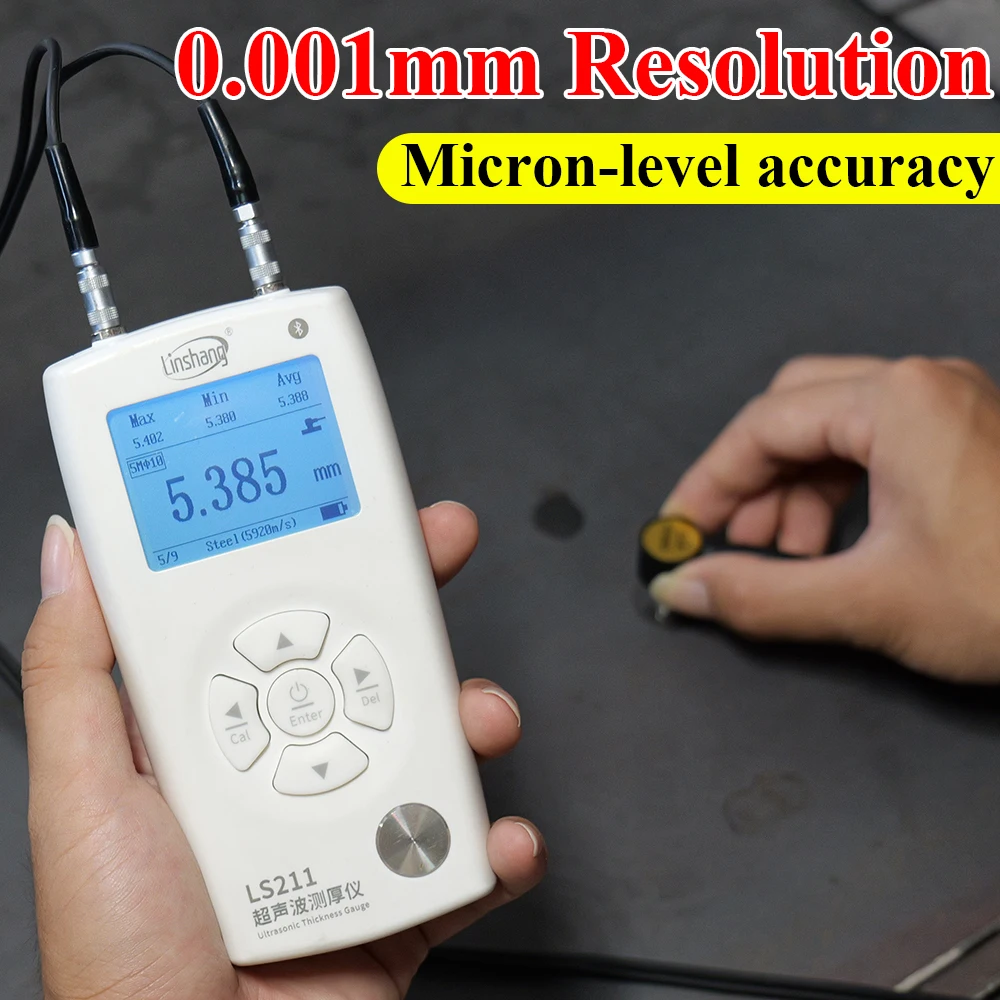 211 600mm 0.001resolution High Precision Ultrasonic Thickness Meter Price Multi Probe Wall Thickness Gauge Ultrasonic